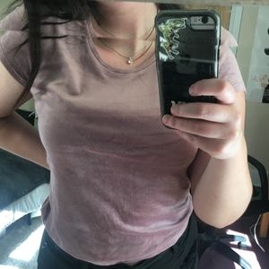 Lavender velvet baby T